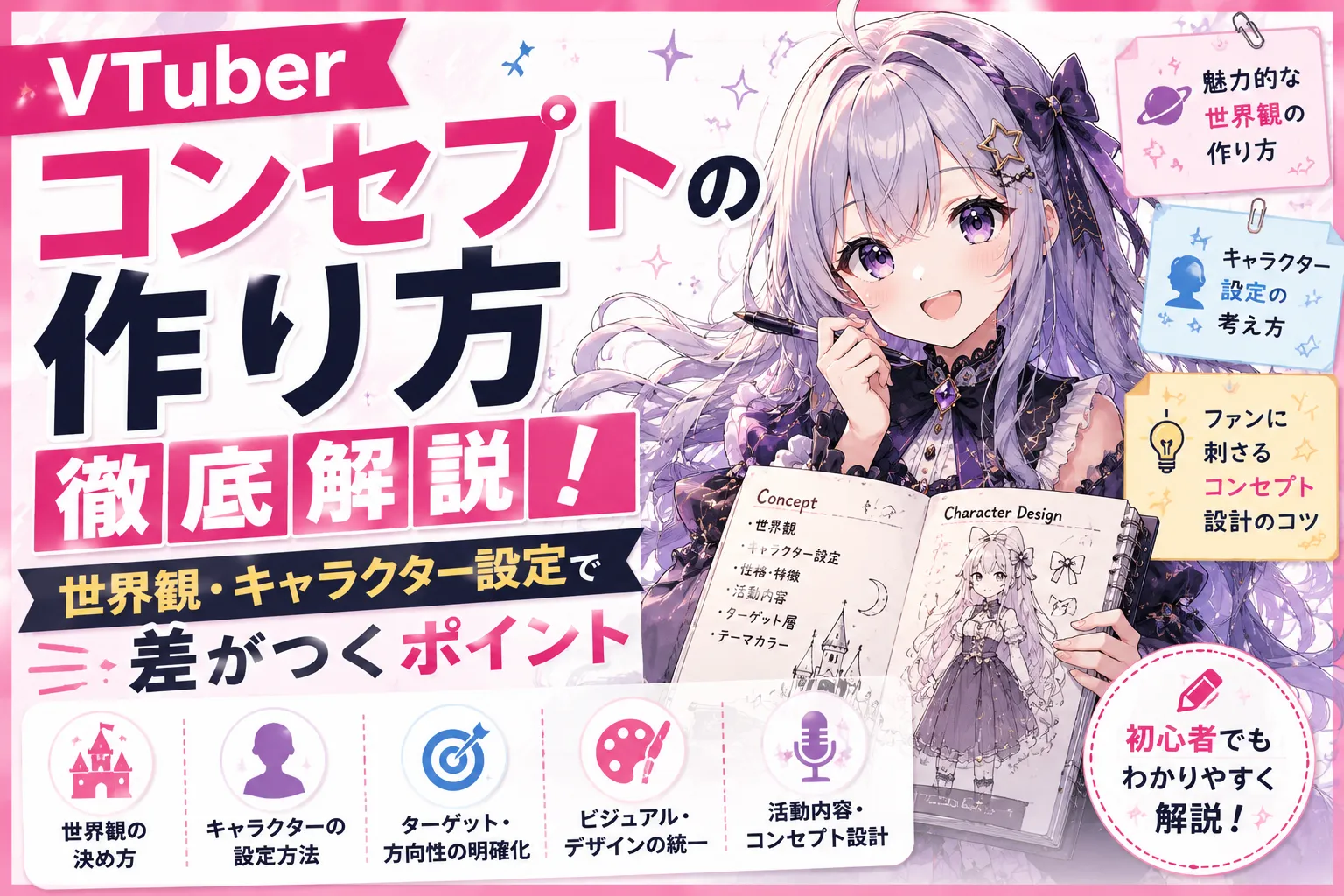 VTuberコンセプトの作り方を徹底解説！世界観・キャラクター設定で差がつくポイント